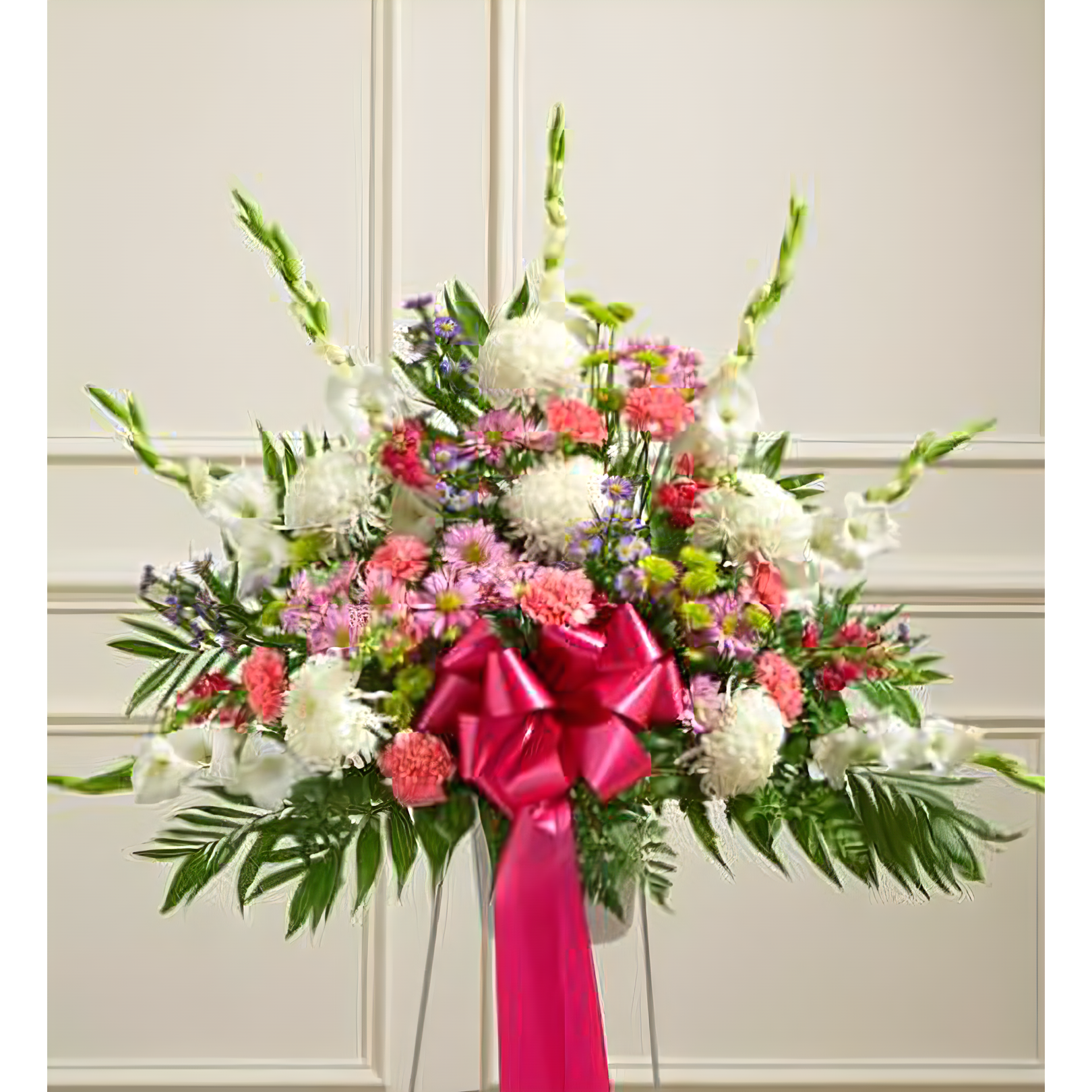 Manhattan Flower Delivery - Heartfelt Sympathies Pastel Standing Basket - Funeral > For the Service