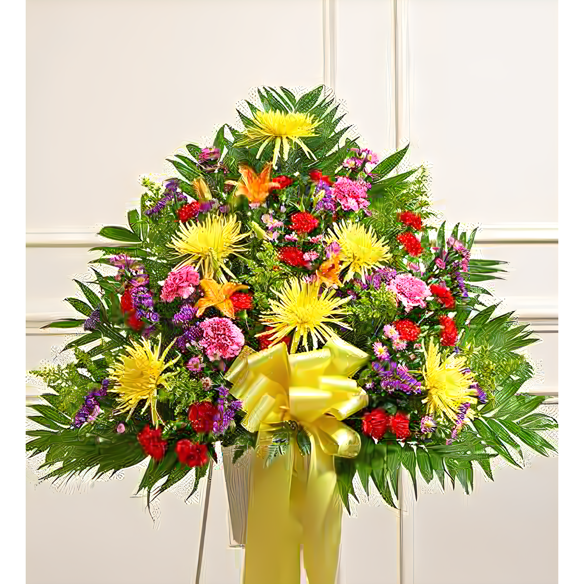 Manhattan Flower Delivery - Heartfelt Sympathies Bright Standing Basket - Funeral > For the Service