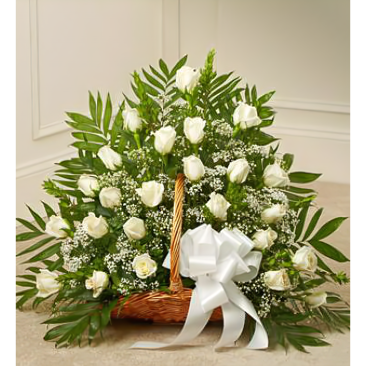 Manhattan Flower Delivery - Sincerest Sympathies Fireside Basket - White - Funeral &gt; For the Service