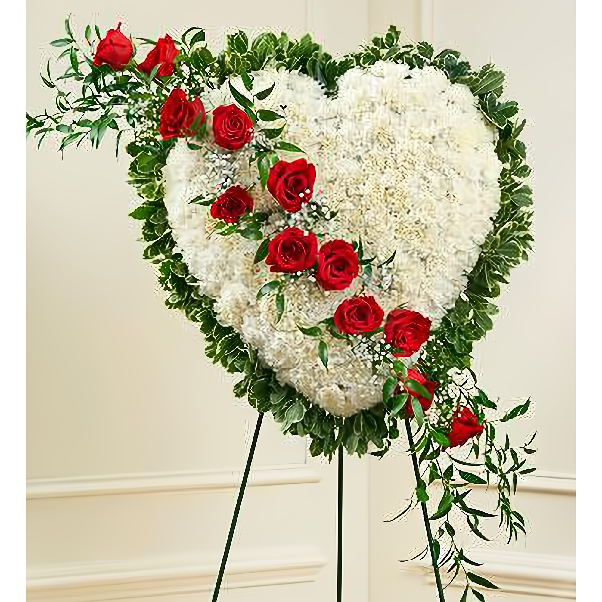 Manhattan Flower Delivery - Always in My Heart Floral Heart - Red - Funeral > Hearts