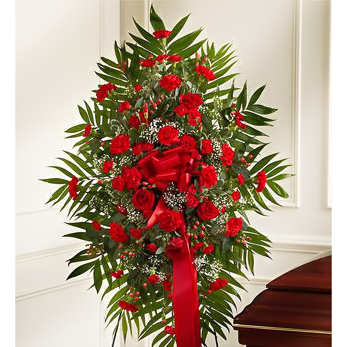 Manhattan Flower Delivery - Deepest Sympathies Standing Spray - Red - Funeral &gt; Standing Sprays