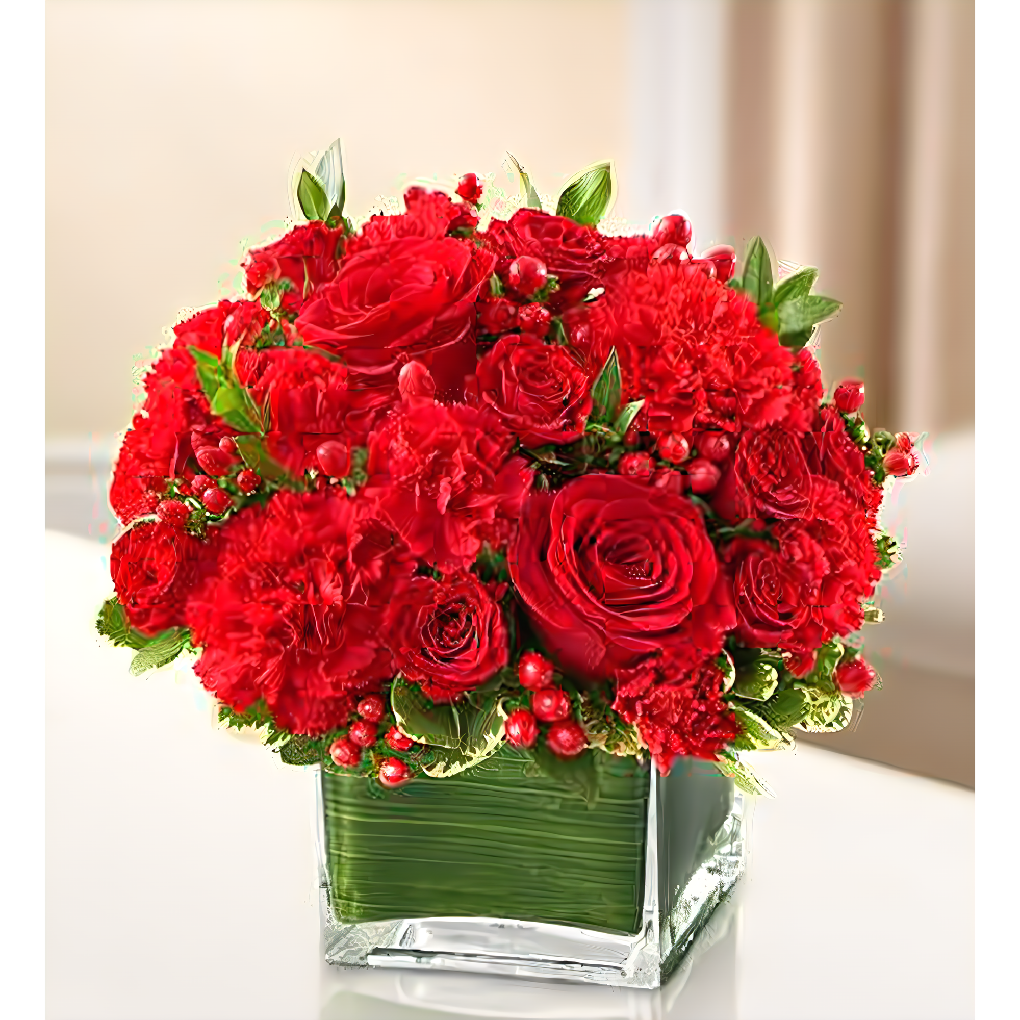 Manhattan Flower Delivery - Healing Tears - All Red - Funeral > Vase Arrangements