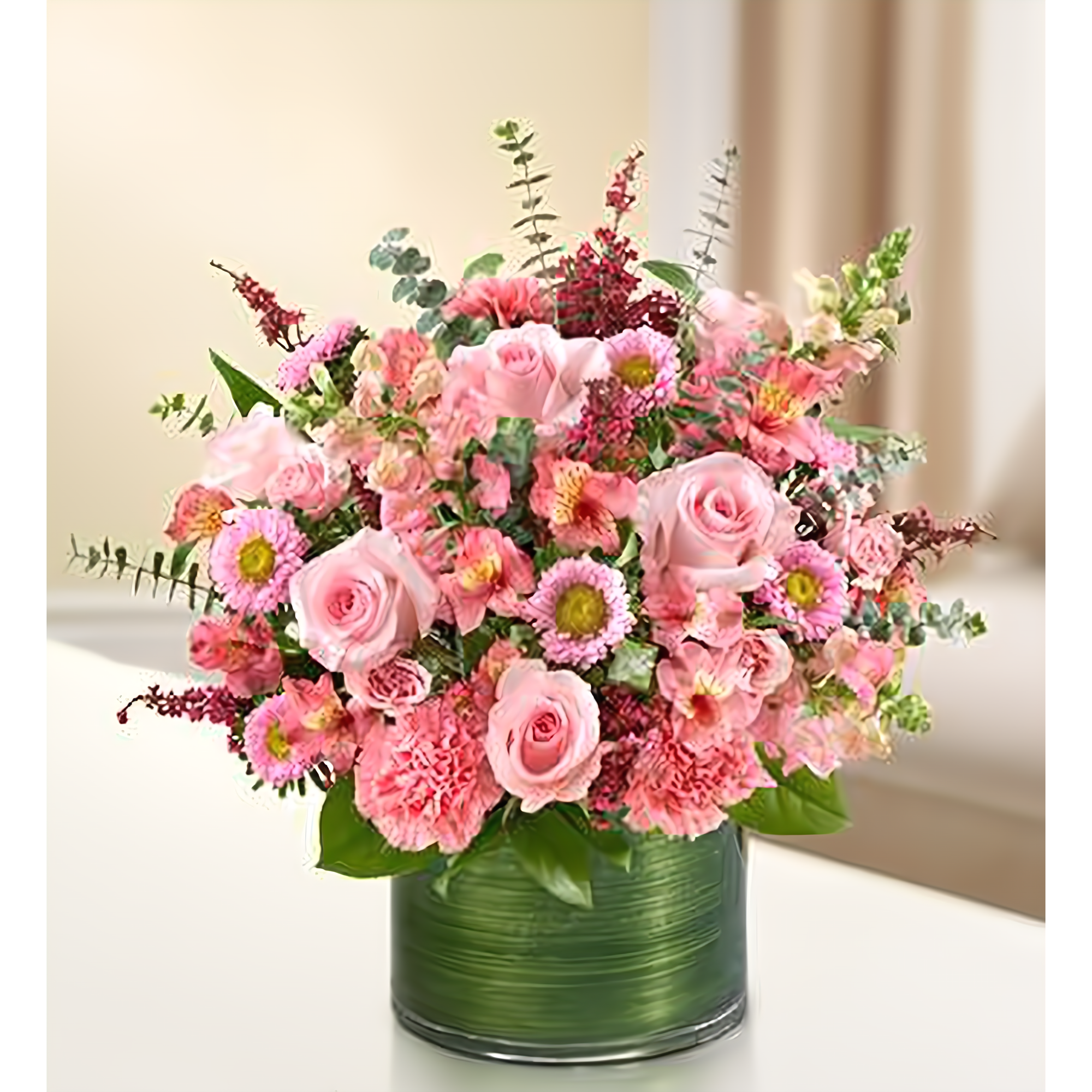 Manhattan Flower Delivery - Cherished Memories - All Pink - Funeral > Vase Arrangements