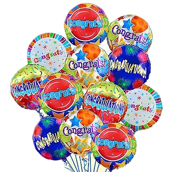 Manhattan Flower Delivery - Air-Rangement - 12 Mylar Balloons - Occasions > Congratulations