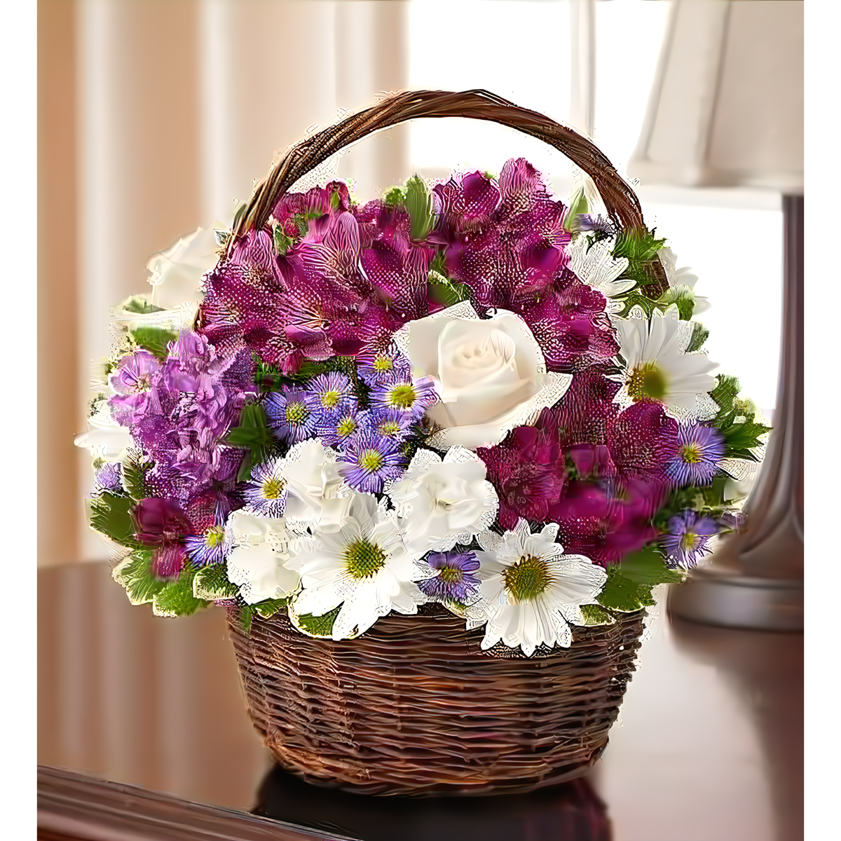 Manhattan Flower Delivery - Peace, Prayers, &amp; Blessings- Lavender and White - Funeral &gt; Baskets