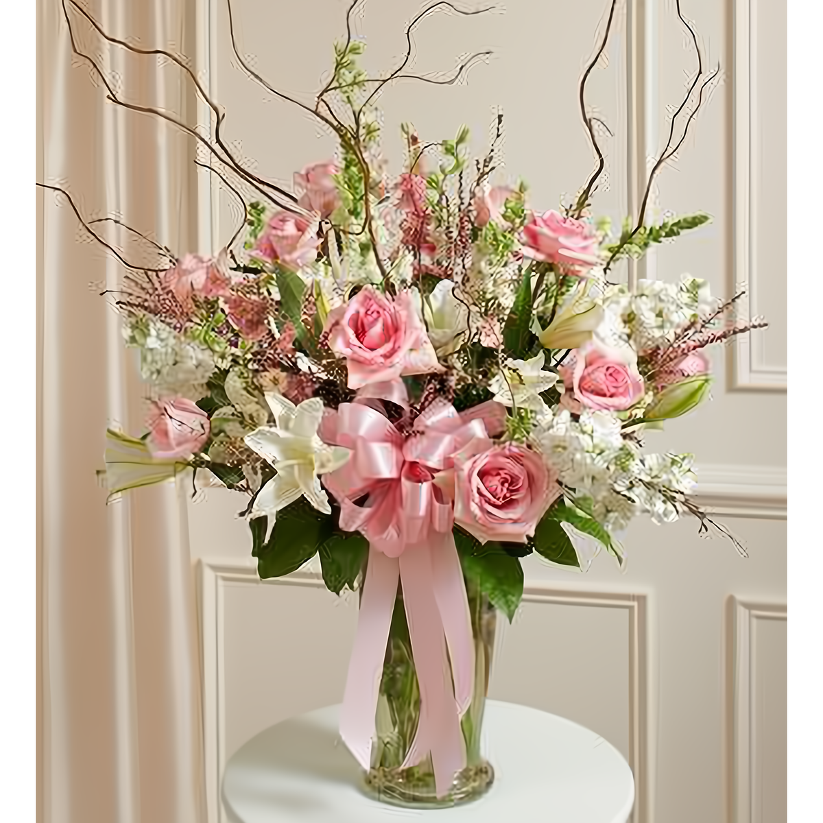 Manhattan Flower Delivery - Beautiful Blessings Pink Vase Arrangement - Funeral &gt; For the Service