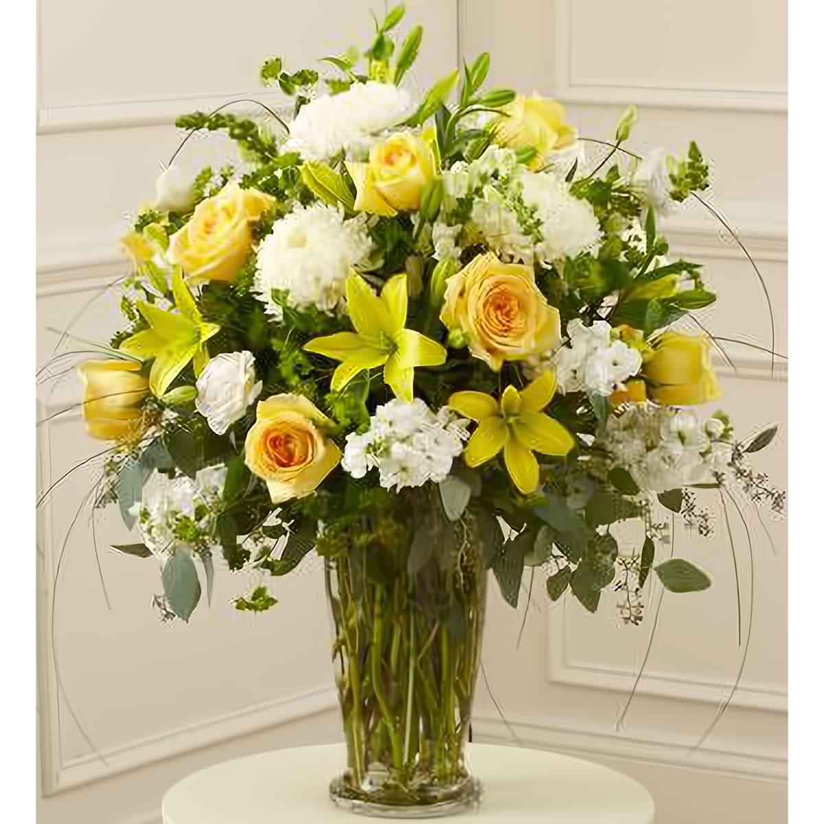 Manhattan Flower Delivery - Beautiful Blessings Yellow Vase Arrangement - Funeral &gt; For the Service