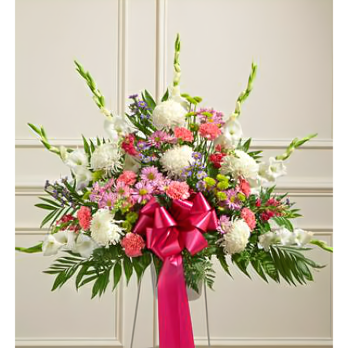Manhattan Flower Delivery - Heartfelt Sympathies Pastel Standing Basket - Funeral &gt; For the Service