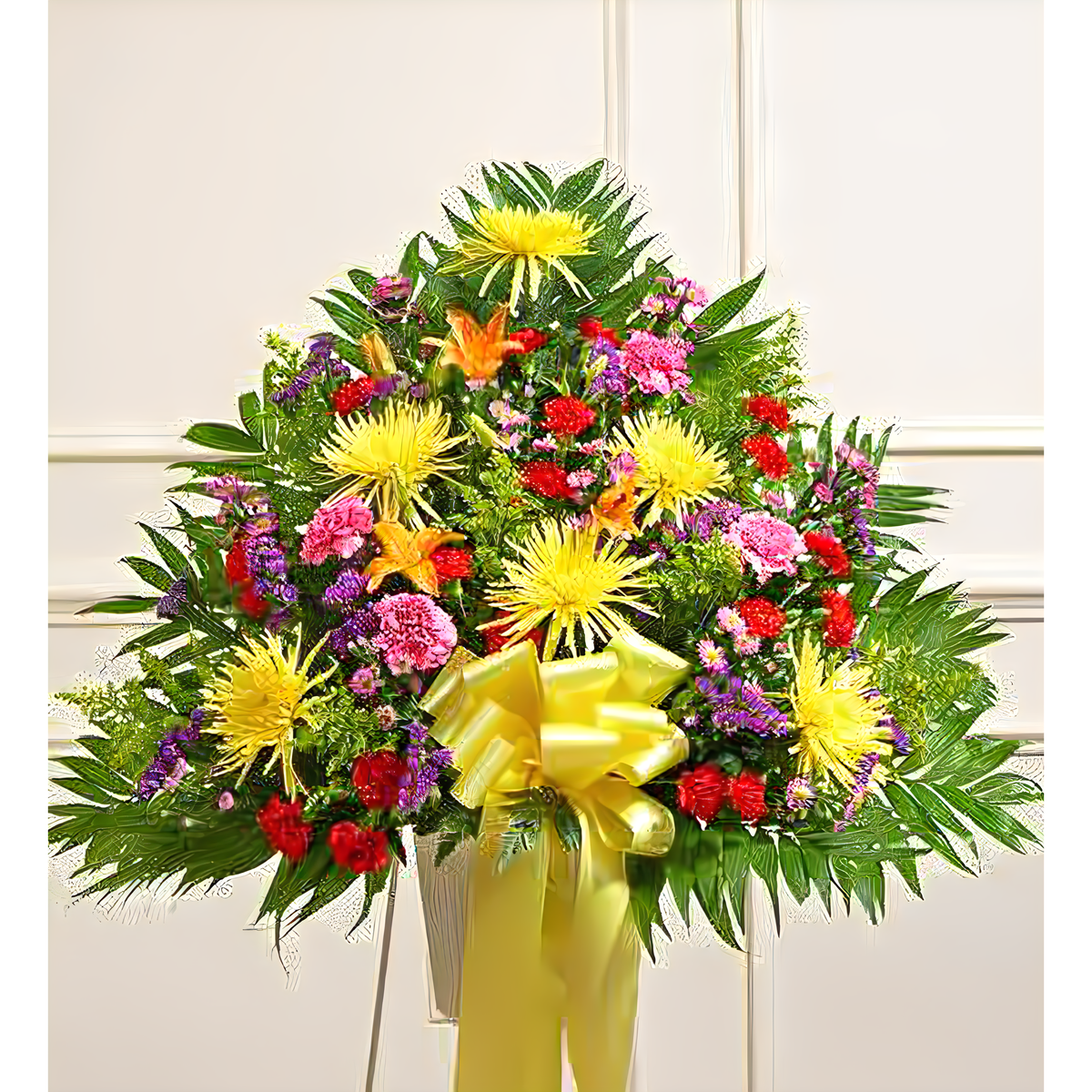 Manhattan Flower Delivery - Heartfelt Sympathies Bright Standing Basket - Funeral &gt; For the Service