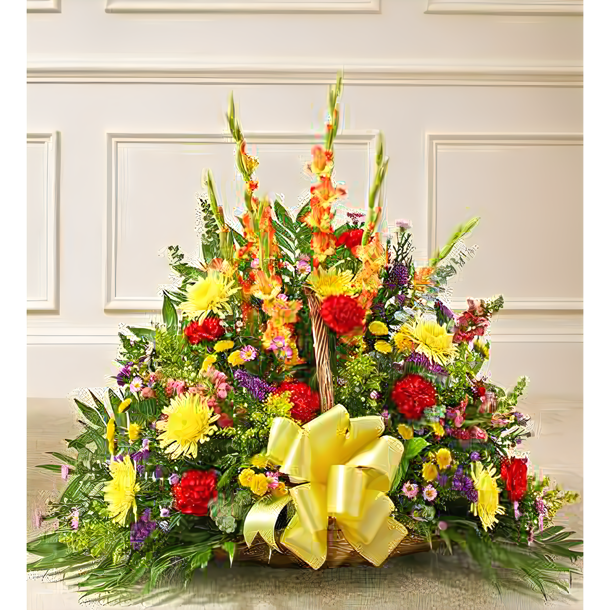 Manhattan Flower Delivery - Thoughts and Prayers Fireside Basket - Bright - Funeral > For the Service
