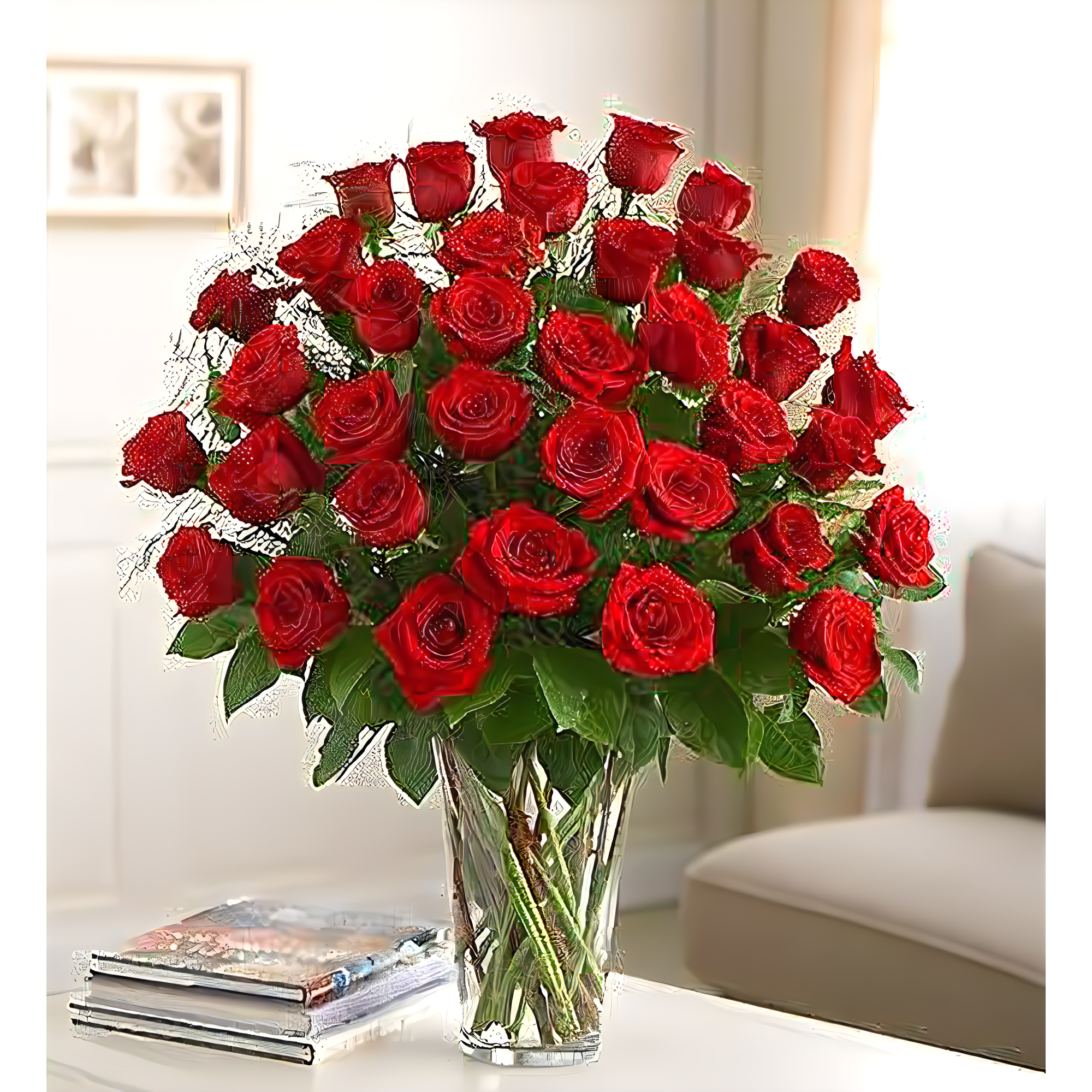 Manhattan Flower Delivery - Three Dozen Roses for Sympathy - Funeral > For the Service