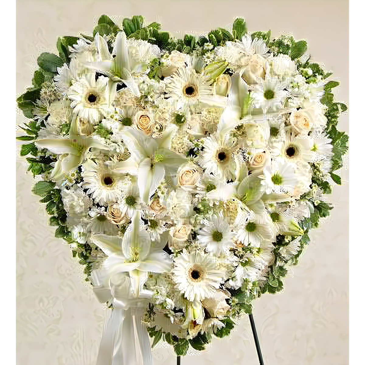Manhattan Flower Delivery - White Heart - Funeral &gt; Hearts
