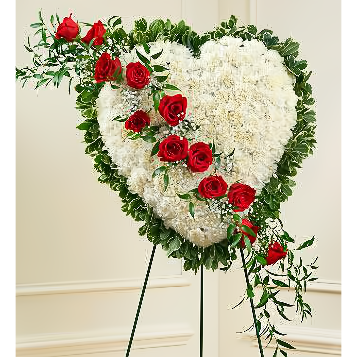 Manhattan Flower Delivery - Always in My Heart Floral Heart - Red - Funeral &gt; Hearts