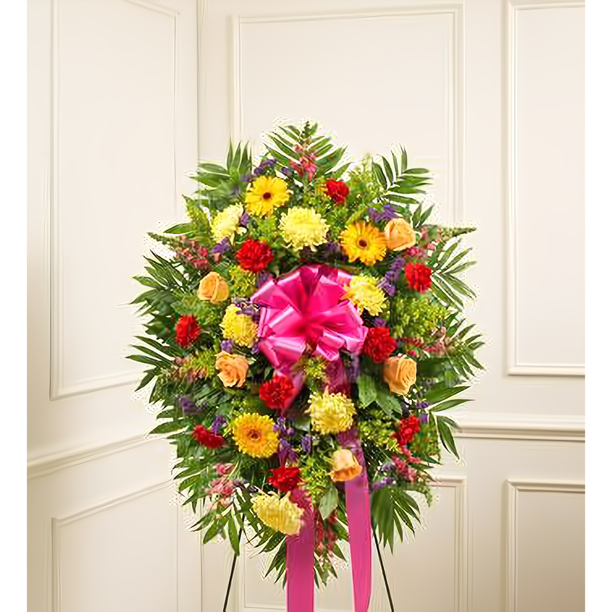 Manhattan Flower Delivery - Deepest Sympathies Bright Standing Spray - Funeral &gt; Standing Sprays
