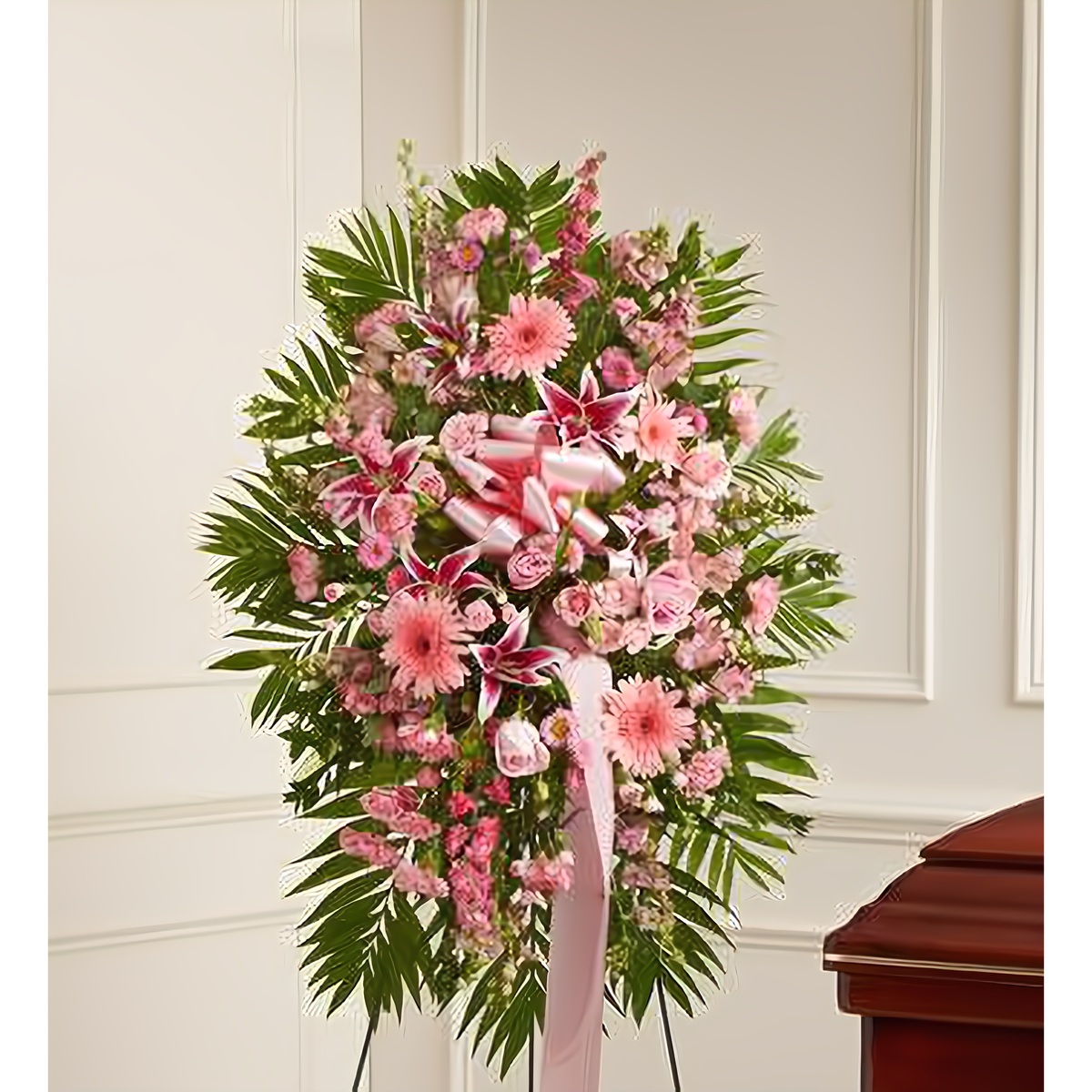 Manhattan Flower Delivery - Deepest Sympathies Standing Spray - Pink - Funeral &gt; Standing Sprays