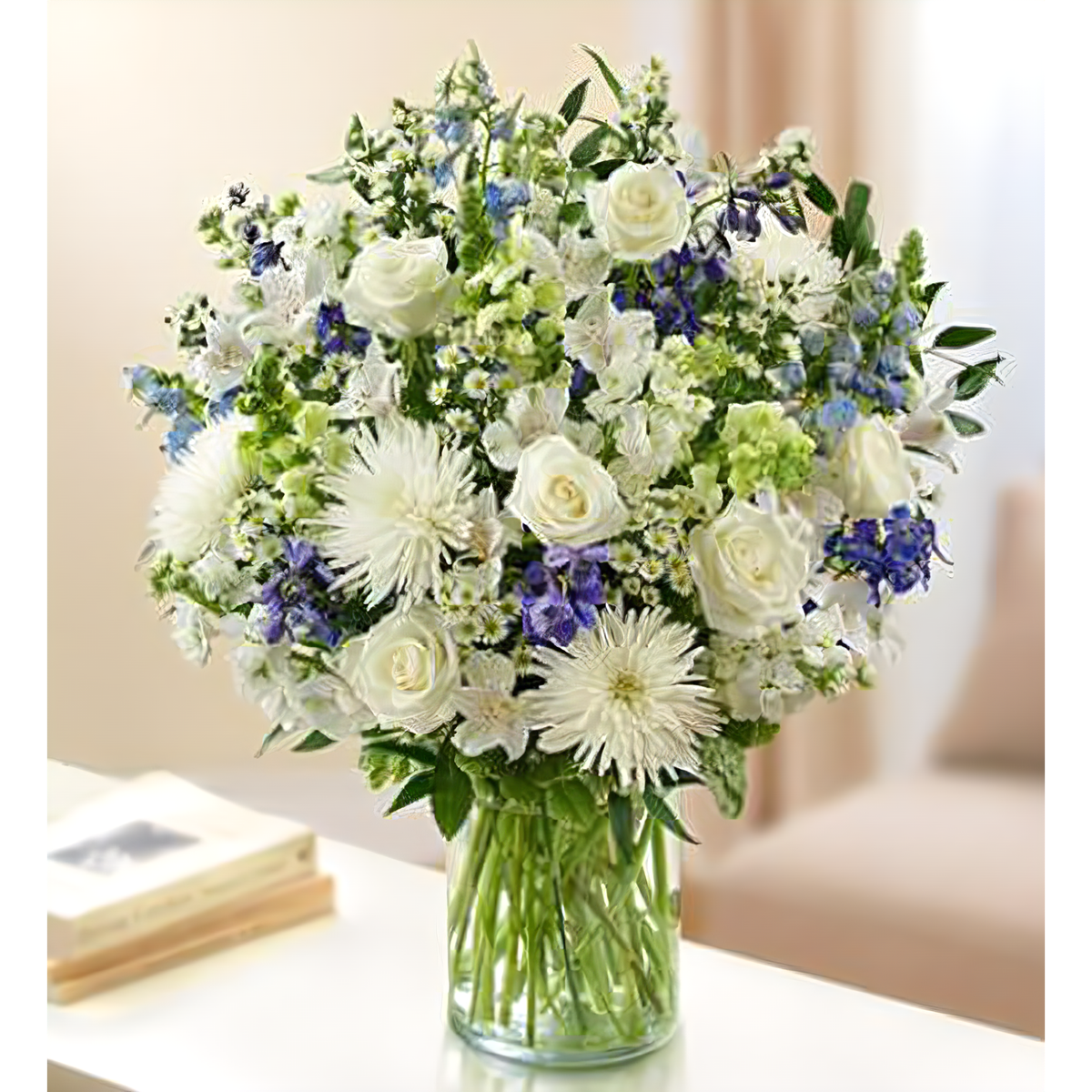 Manhattan Flower Delivery - Sincerest Sorrow - Blue and White - Funeral &gt; Vase Arrangements