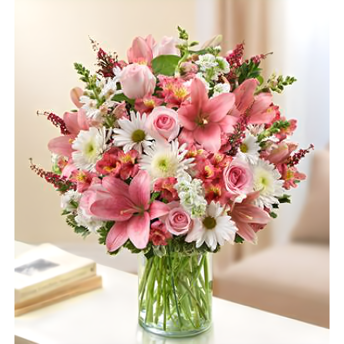 Manhattan Flower Delivery - Sincerest Sorrow - Pink and White - Funeral &gt; Vase Arrangements