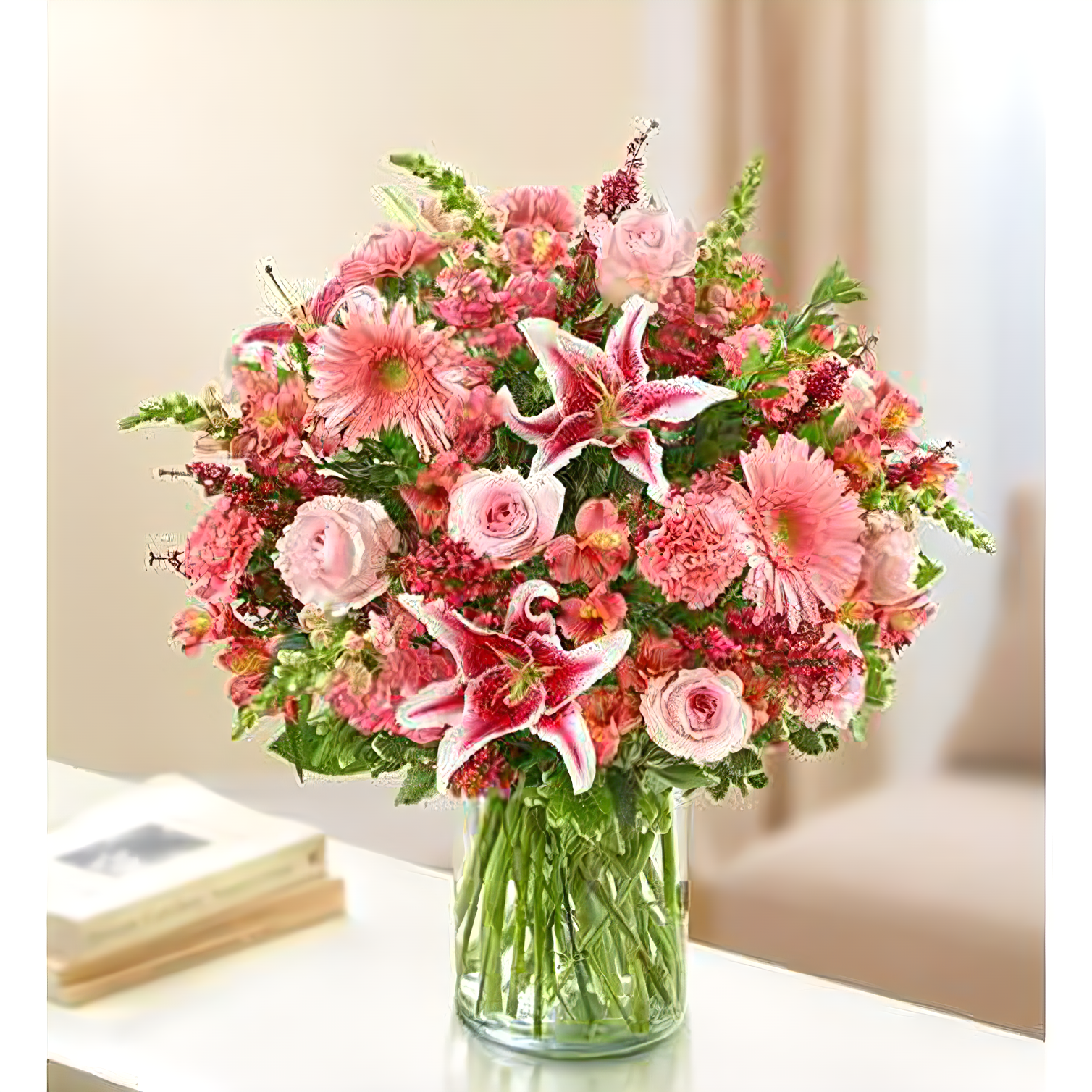Manhattan Flower Delivery - Sincerest Sorrow - All Pink - Funeral > Vase Arrangements