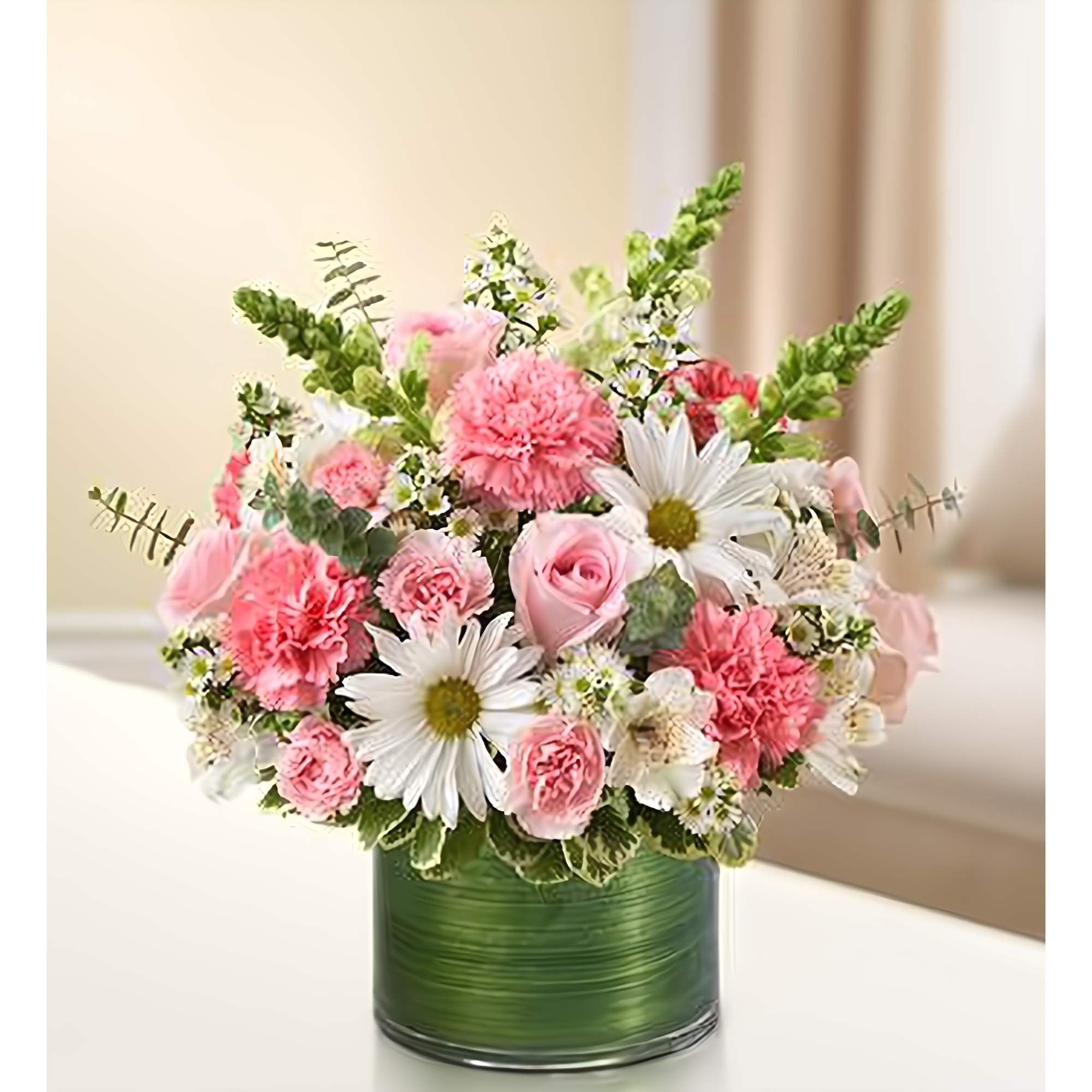 Manhattan Flower Delivery - Cherished Memories - Pink and White - Funeral > Vase Arrangements