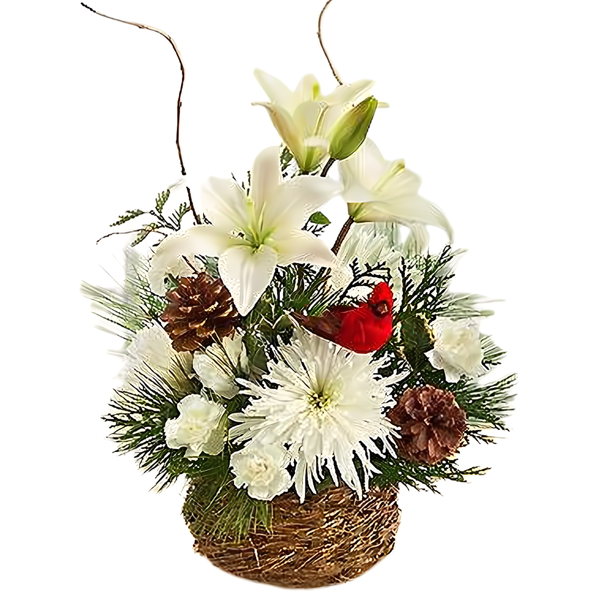 Manhattan Flower Delivery - Wintertime Bird&#39;s Nest of Flowers - Holiday Collection