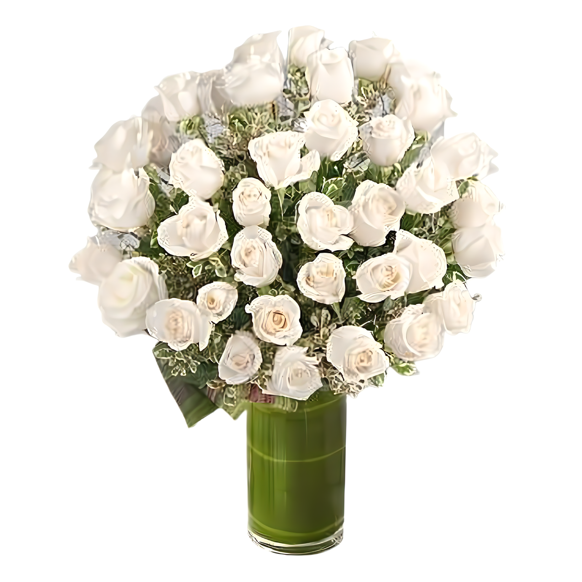 Manhattan Flower Delivery - Luxury Rose Bouquet - 48 Premium White Long-Stem Roses - Products &gt; Luxury Collection
