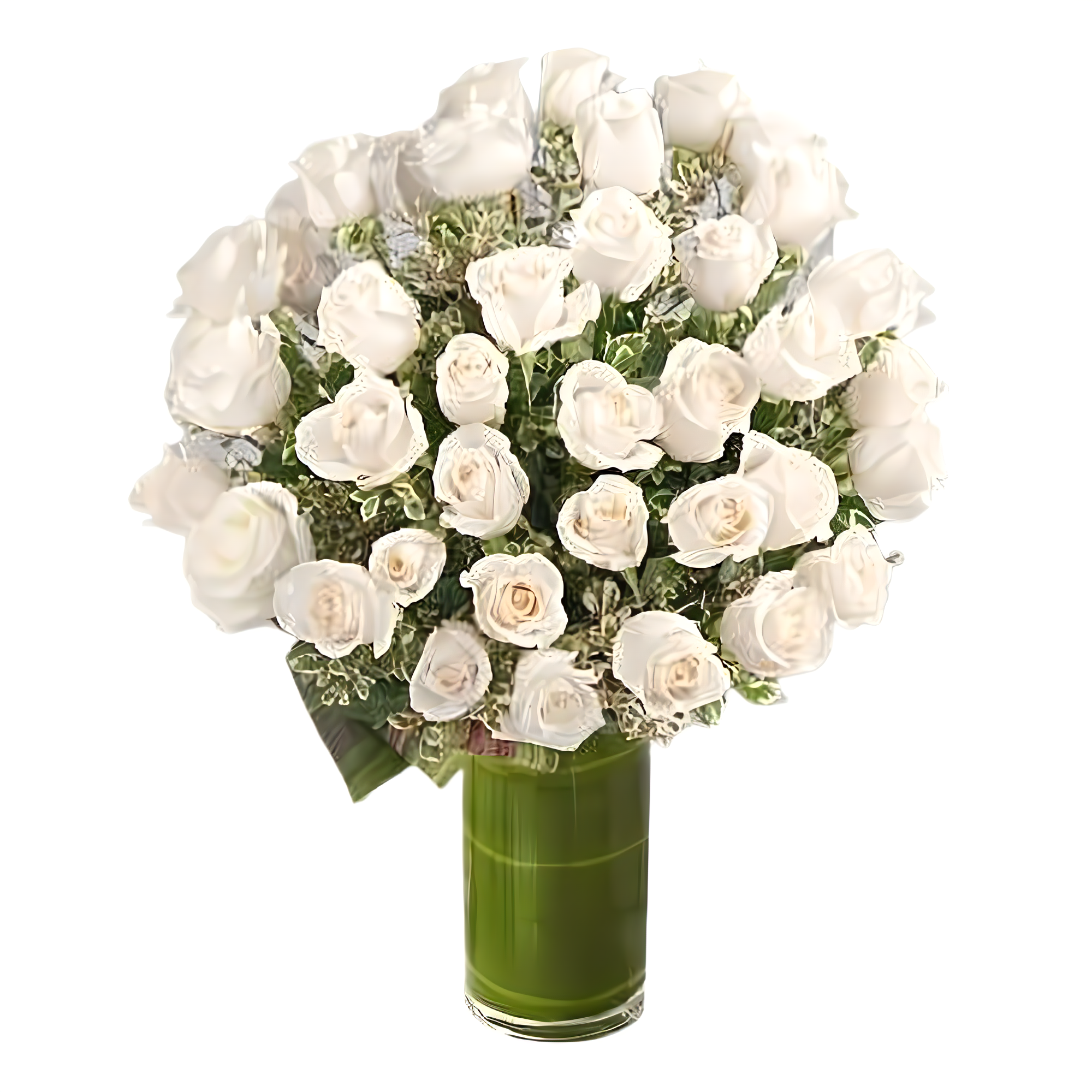 Manhattan Flower Delivery - Luxury Rose Bouquet - 48 Premium White Long-Stem Roses - Products > Luxury Collection