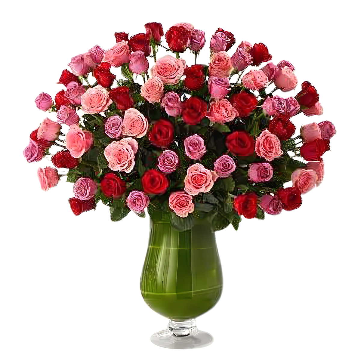 Manhattan Flower Delivery - Luxury Rose Bouquet - 24 Premium Red, Pink &amp; Lavender Long-Stem Roses - Products &gt; Luxury Collection