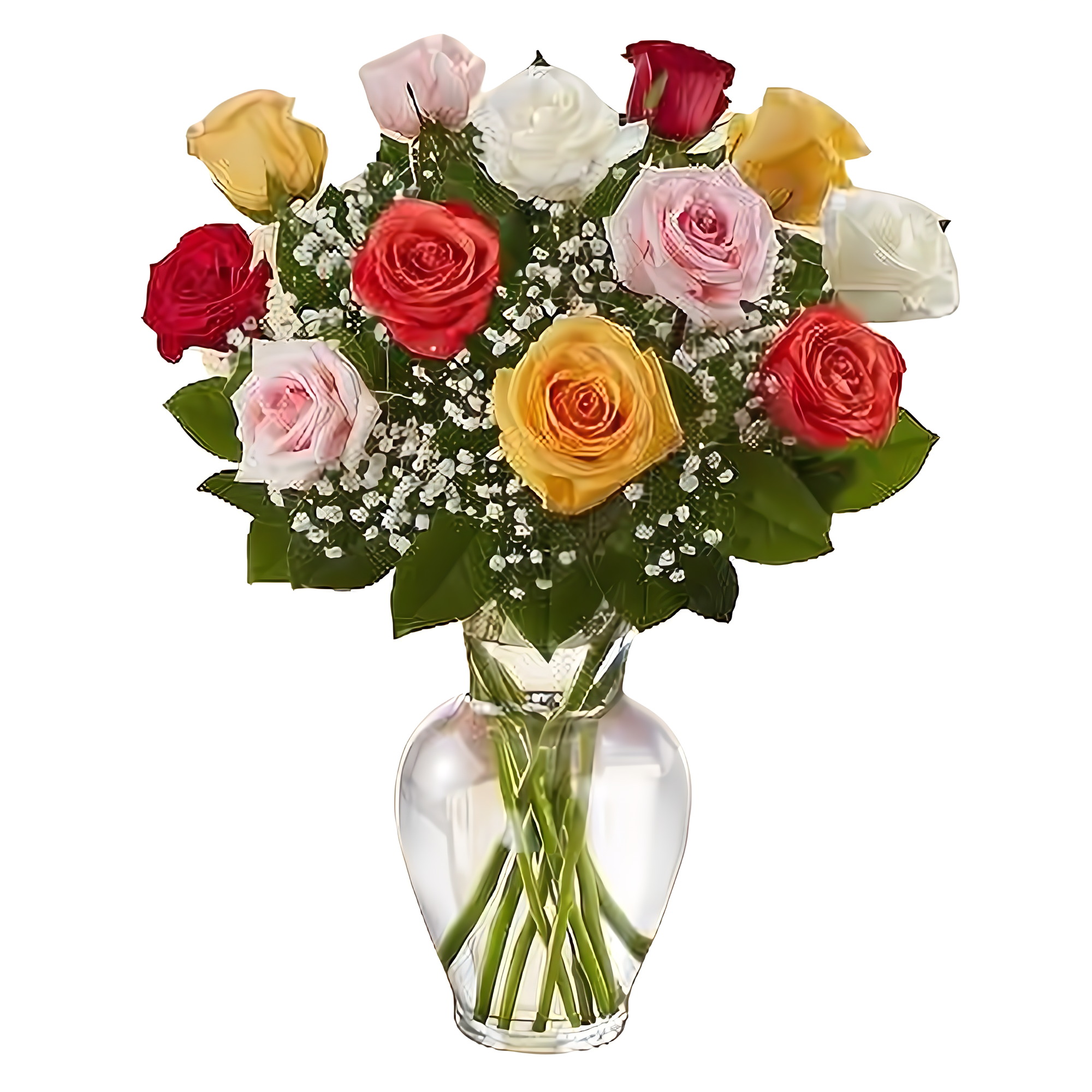Manhattan Flower Delivery - Premium Long Stem Assorted Roses - Roses