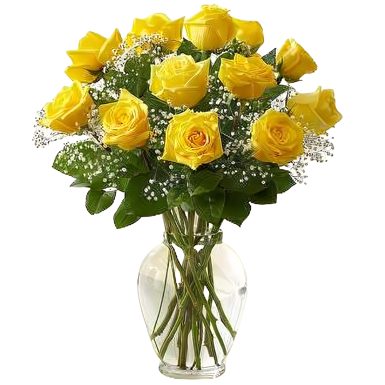 Manhattan Flower Delivery - Premium Long Stem Yellow Roses - Roses