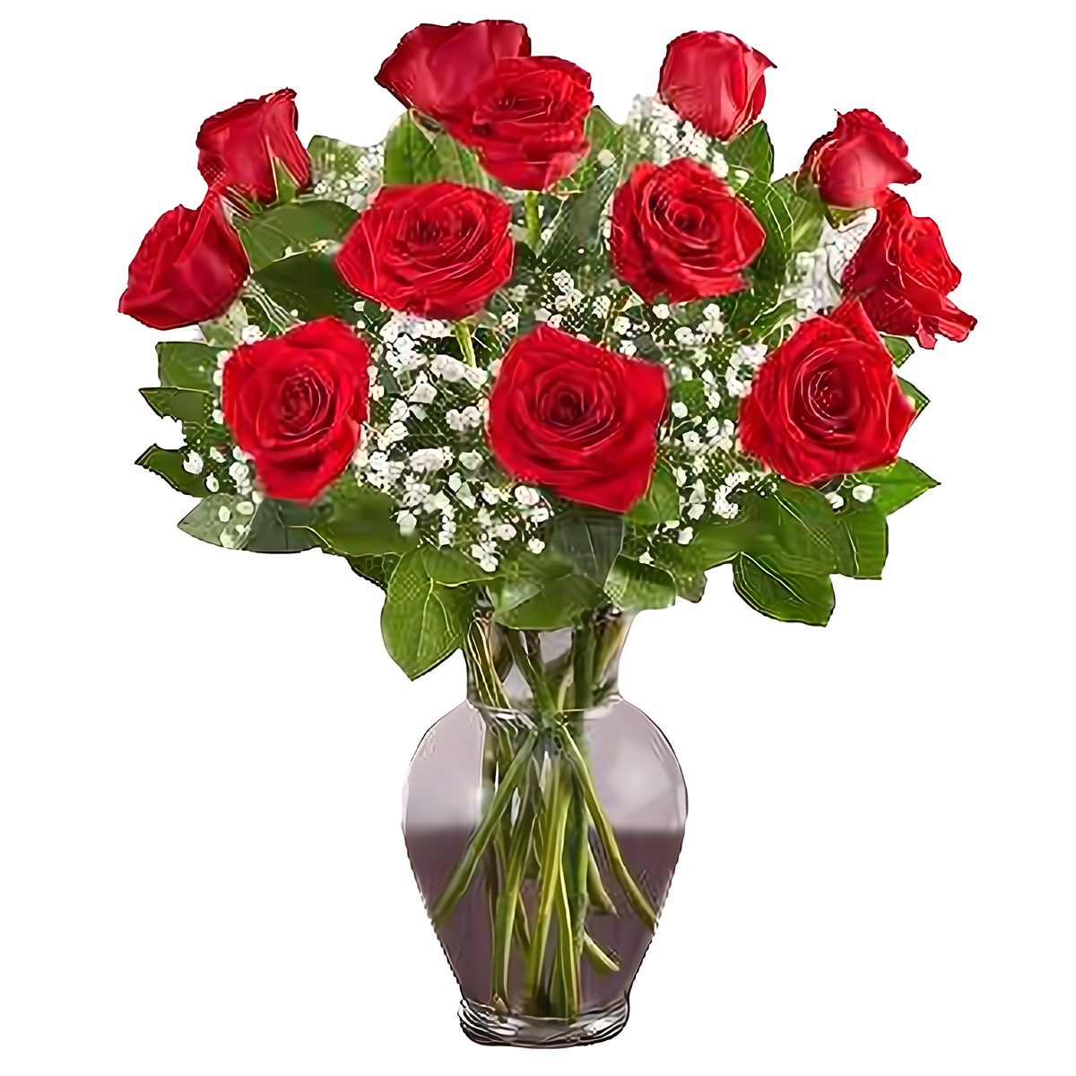 Manhattan Flower Delivery - Premium Dozen Long Stem Red Roses - Roses
