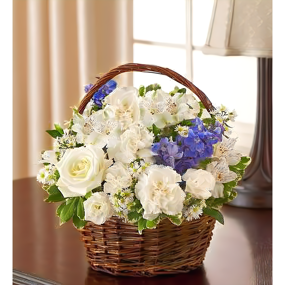 Manhattan Flower Delivery - Peace, Prayers &amp; Blessings - Blue and White - Fresh Cut Flowers
