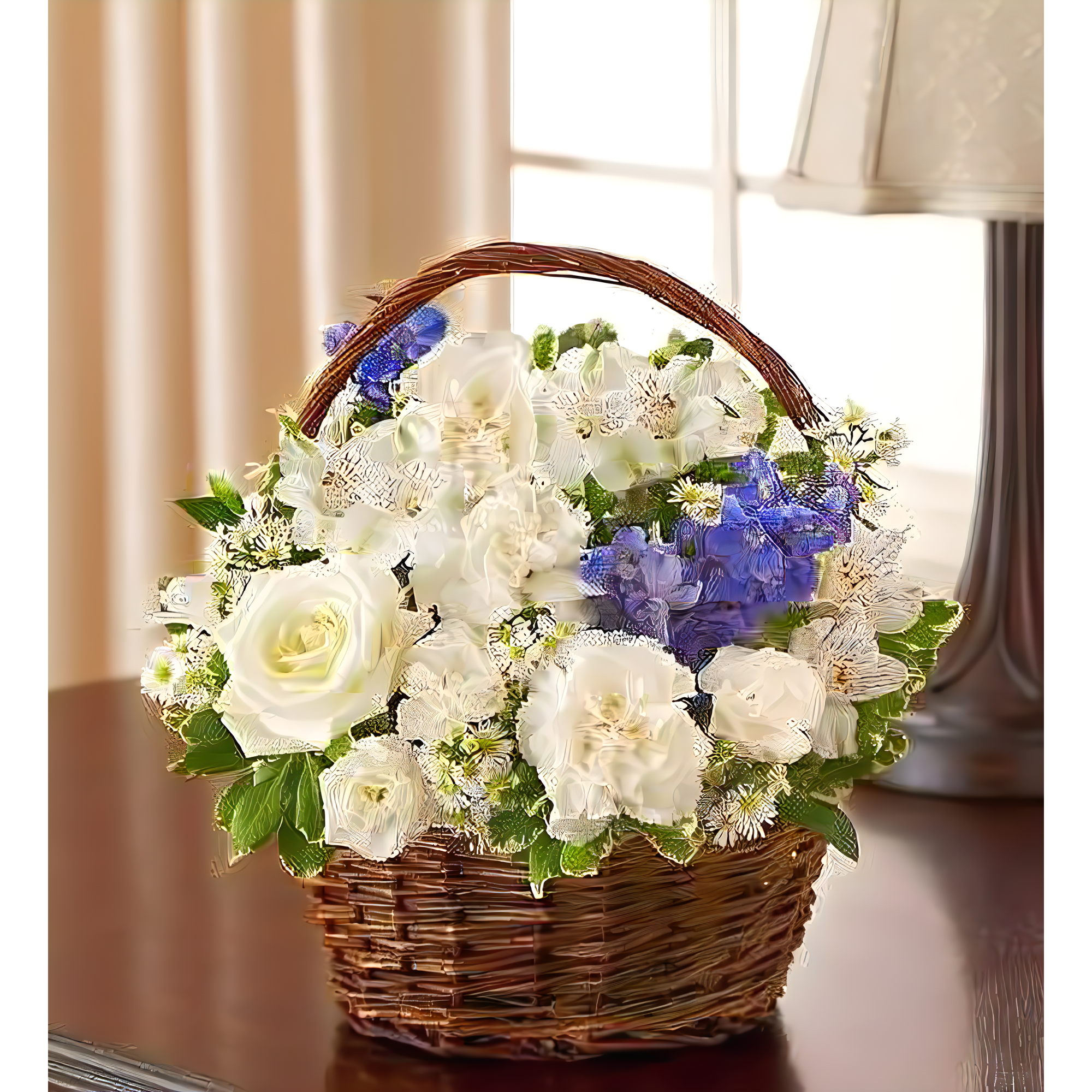 Manhattan Flower Delivery - Peace, Prayers & Blessings - Blue and White - Fresh Cut Flowers