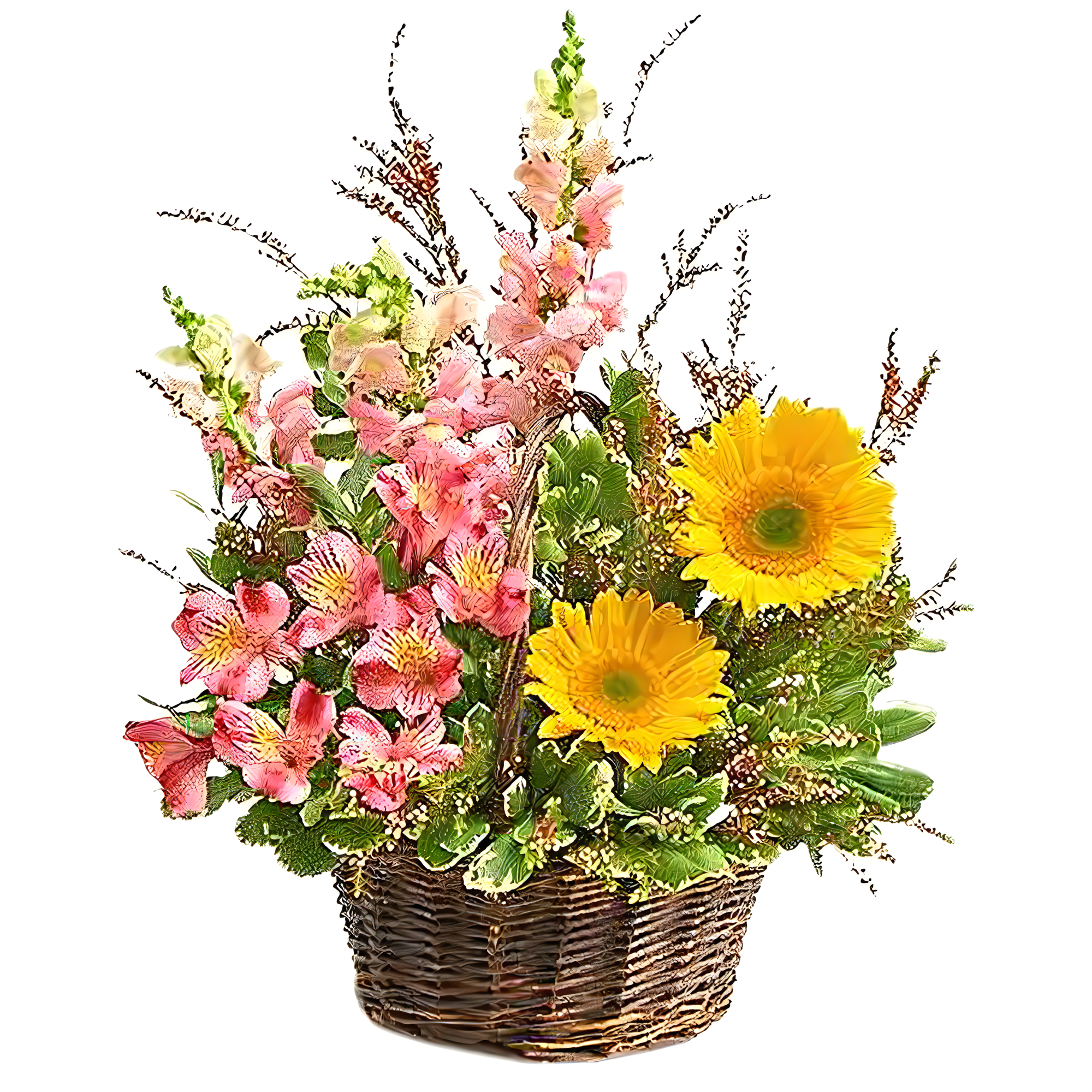 Manhattan Flower Delivery - Summer Garden Basket - Seasonal > Summer