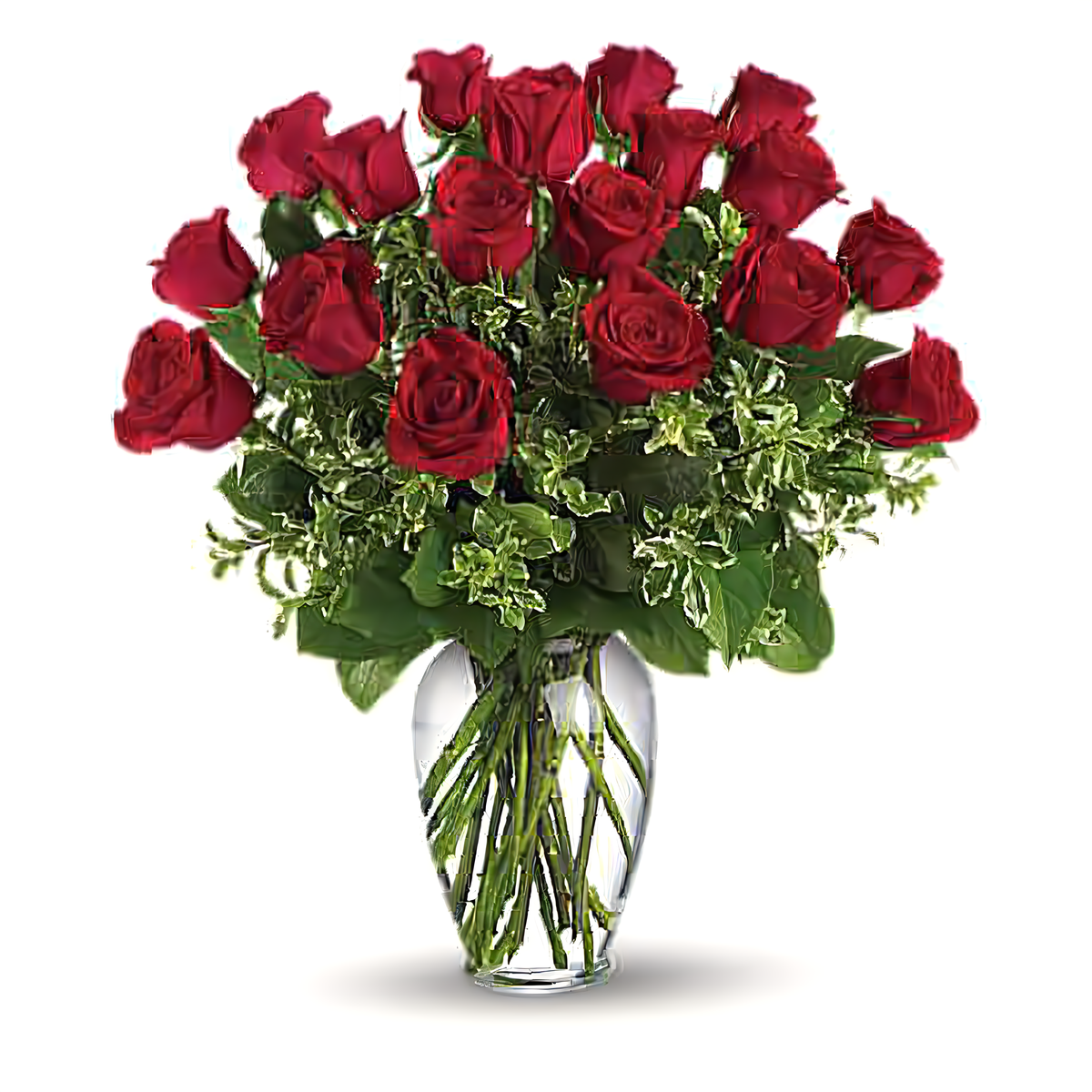 Manhattan Flower Delivery - Premium Long Stem - 18 Red Roses - Valentine&#39;s Day